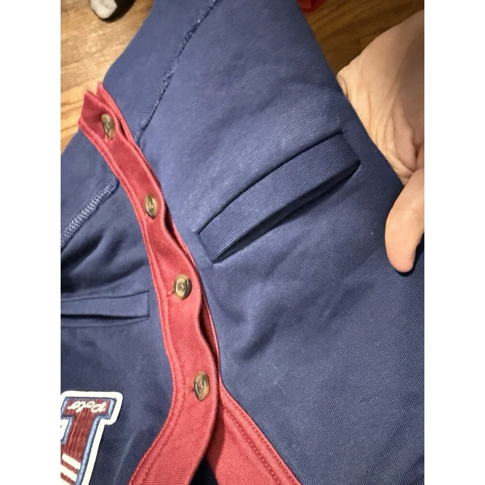 Polo Ralph Lauren Boys Size 2 Navy Red Varsity Letterman Cardigan P Patch